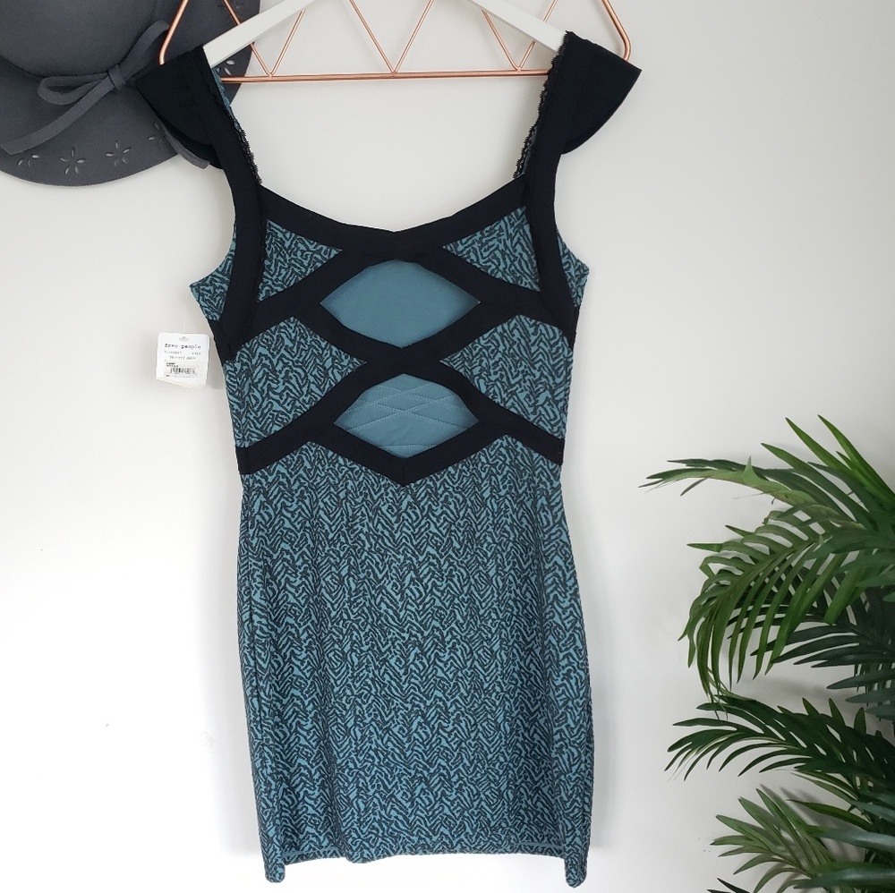 Free People, Pacific Blue Cross My Heart Dress, M - Picture 6 of 8
